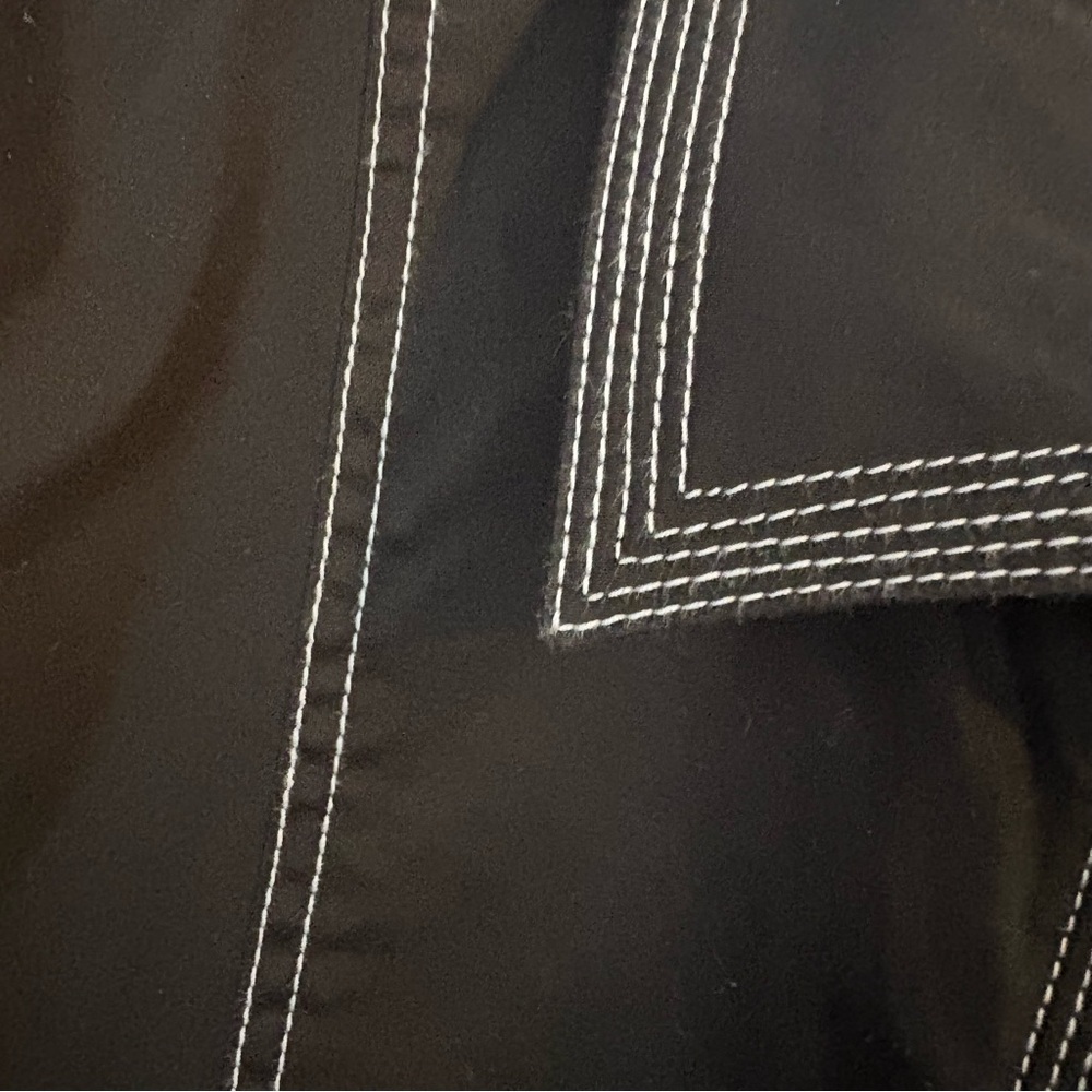 Reversible Black Jacket With White Stitching Wome… - image 3